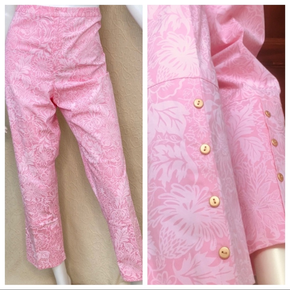 NWOT Tibi 8 pink floral high waist ankle pants